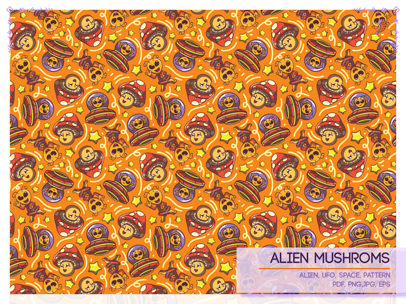 Cover image for Alien Mushrooms repeatable Pattern 