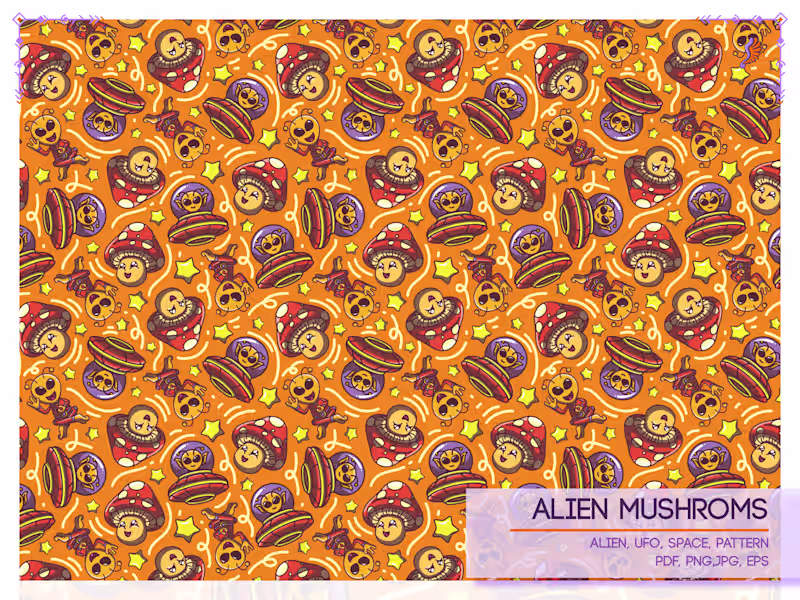 Cover image for Alien Mushrooms repeatable Pattern 