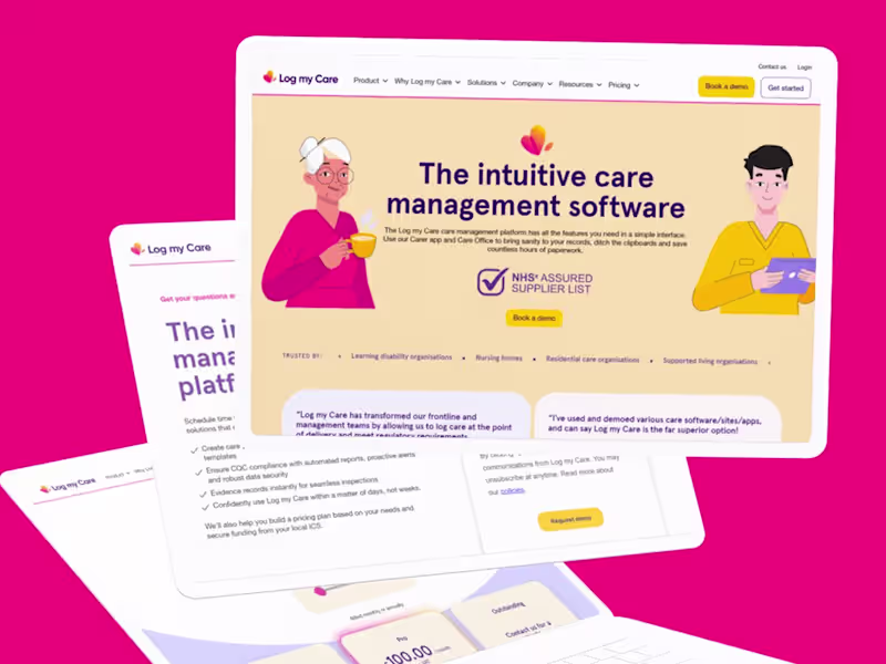 Cover image for Log My Care Website Redesign