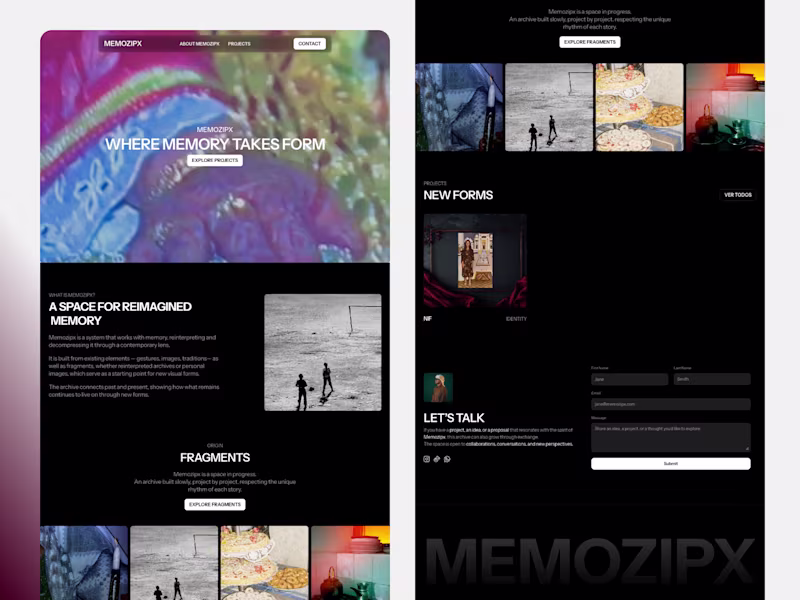 Cover image for Memozipx — Framer Design &