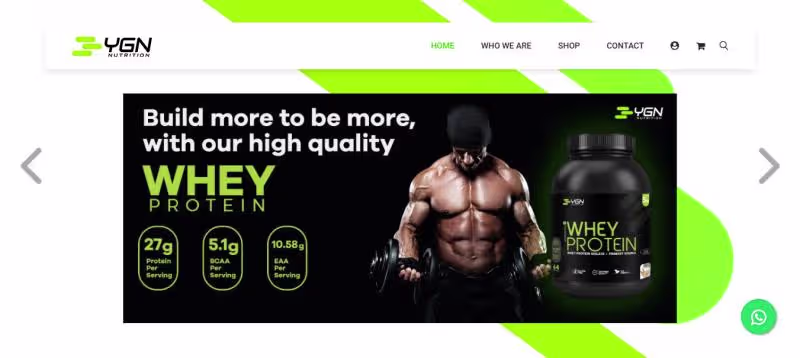Cover image for YGN Nutrition – WordPress Website for Fitness & Nutrition Brand