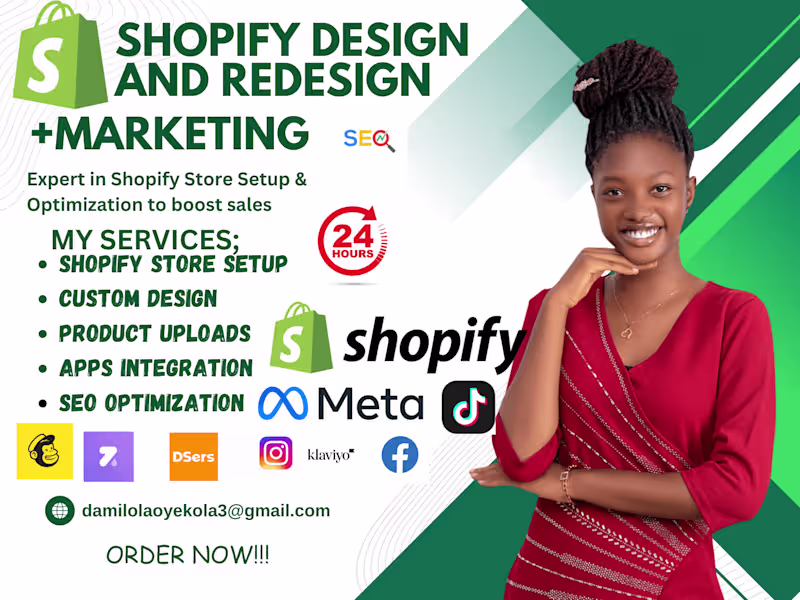 Cover image for Custom Shopify Store Design & Optimization Services