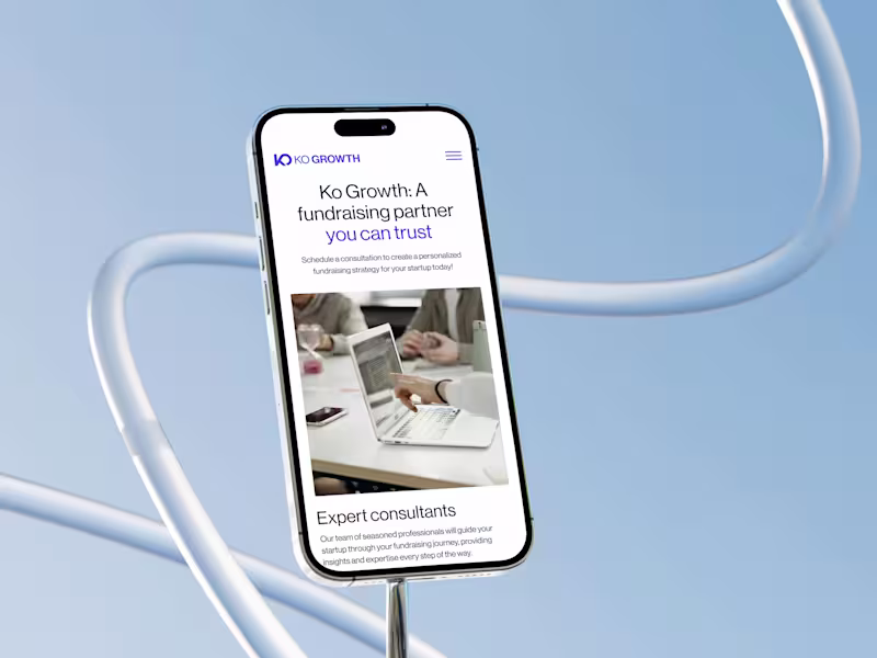 Cover image for Landing Page Design for Ko Growth, a Fundraising Agency
