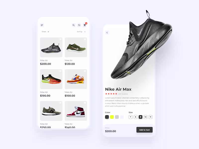 Cover image for Shoes Mobile App Concept