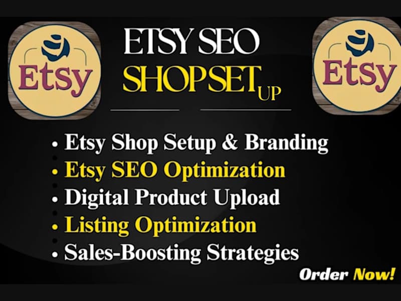 Cover image for  etsy seo digital product listing upload etsy sales  shop setup