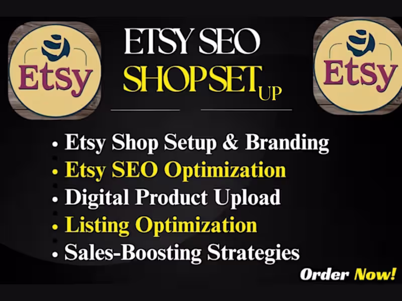 Cover image for  etsy seo digital product listing upload etsy sales  shop setup