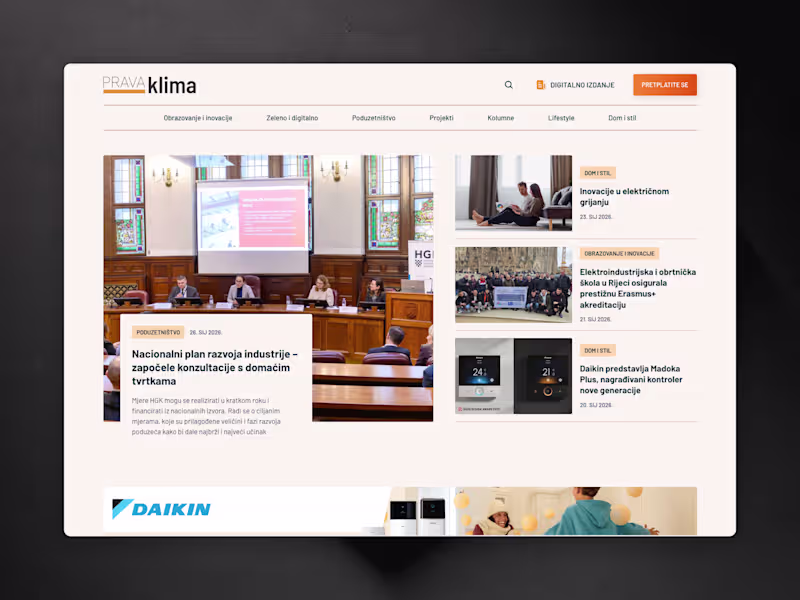 Cover image for Prava klima — Digital Magazine Website