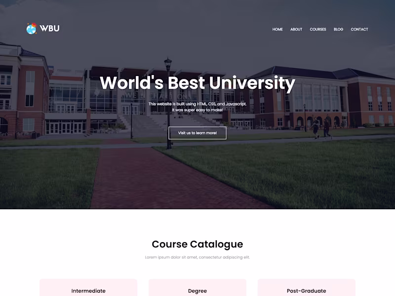 Cover image for University Website