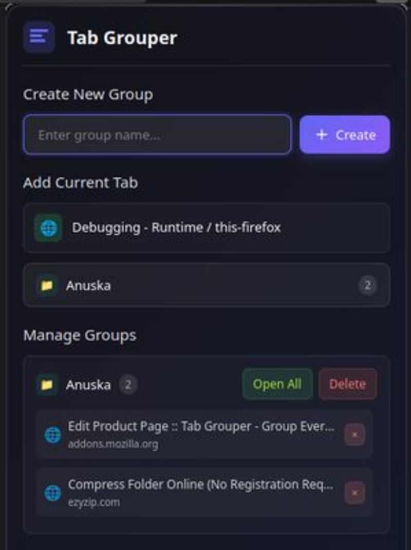 Cover image for Tab Grouper Firefox Extension Development