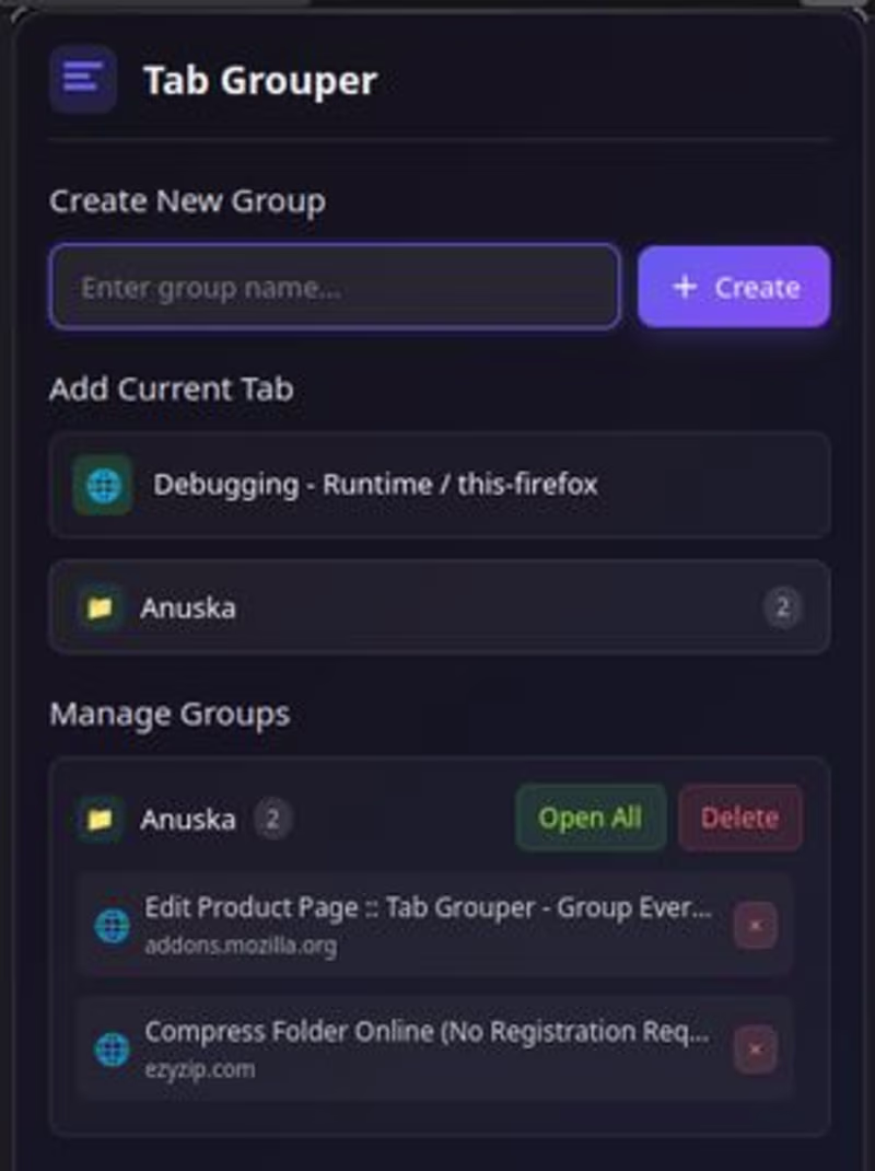 Cover image for Tab Grouper Firefox Extension Development