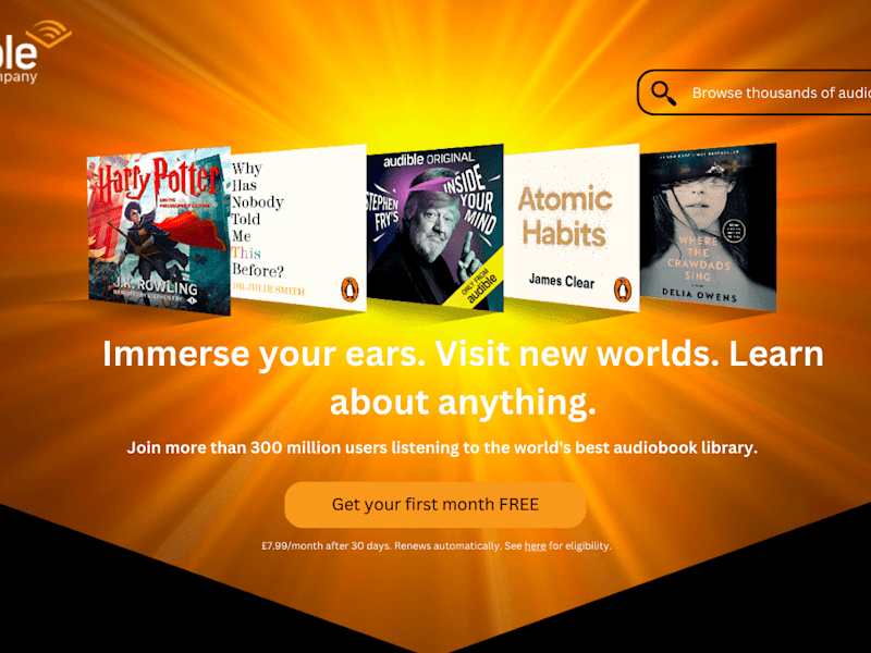 Cover image for Spec Work -Audible Landing Page