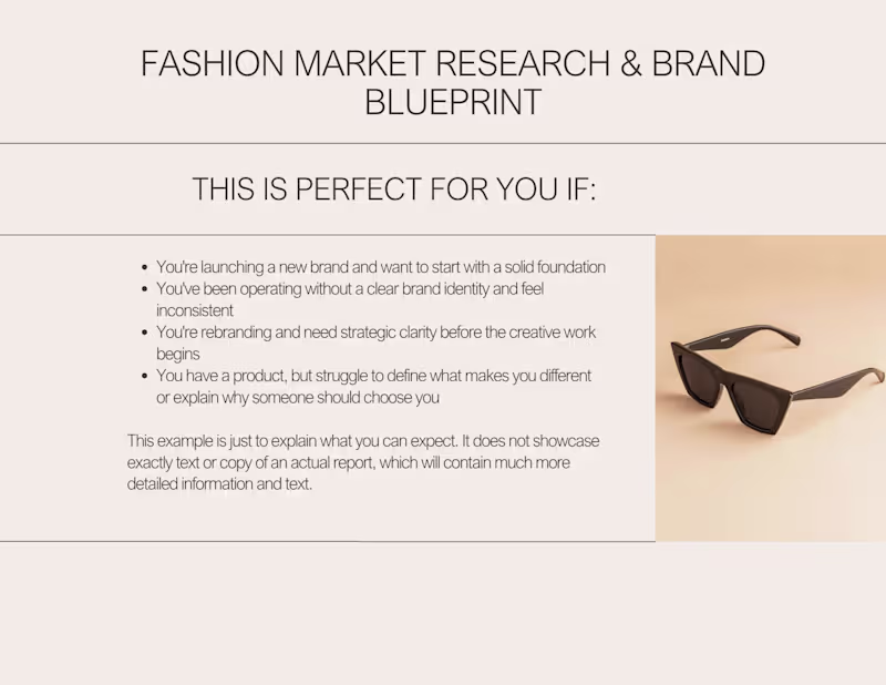 Cover image for Fashion Market Research & Brand Blueprint:Identity & Positioning