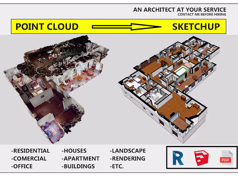 Cover image for I will make 3d sketchup from scan, point cloud, matterport