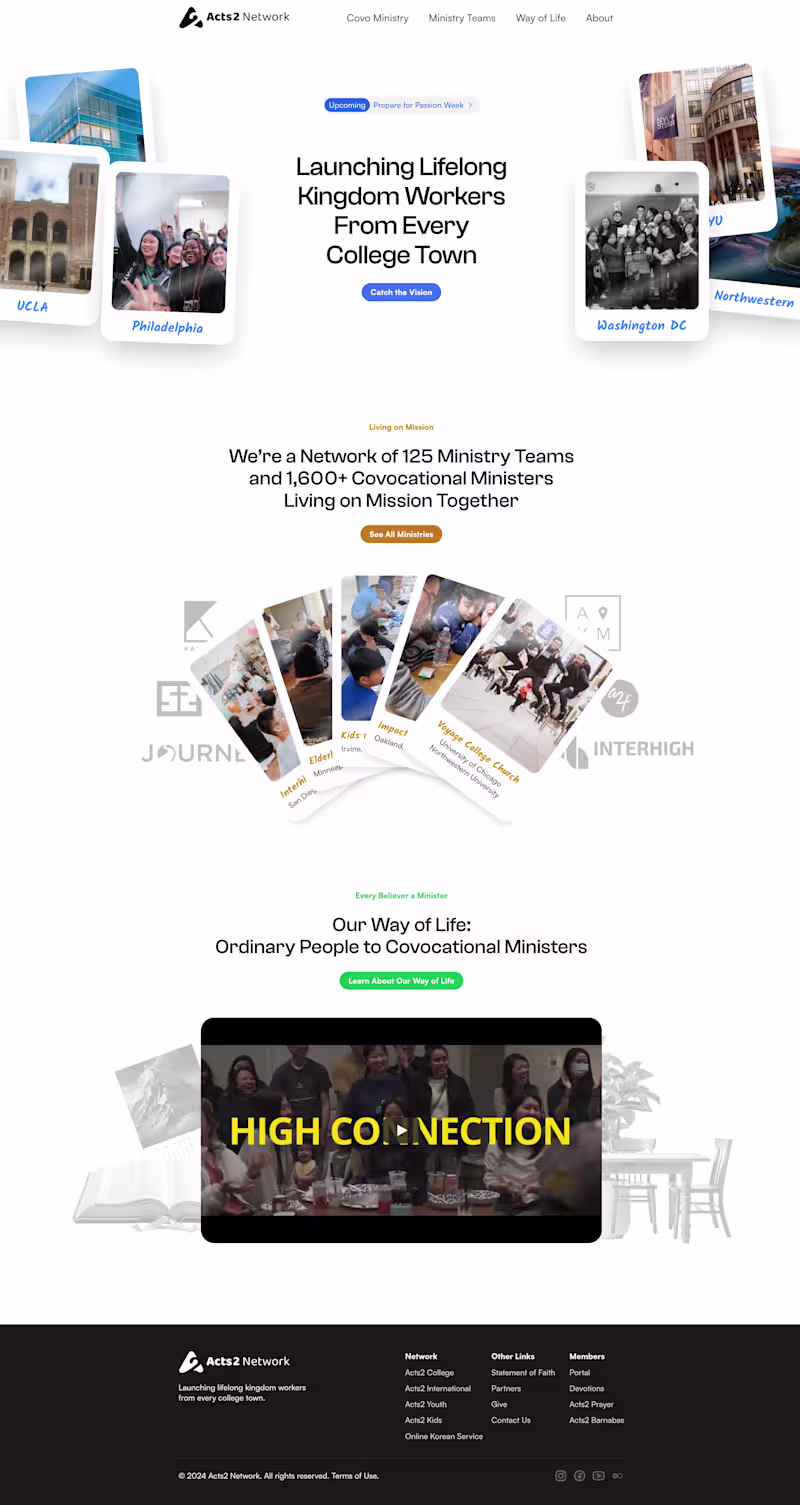 Cover image for Acts2 Network Website Design & Development