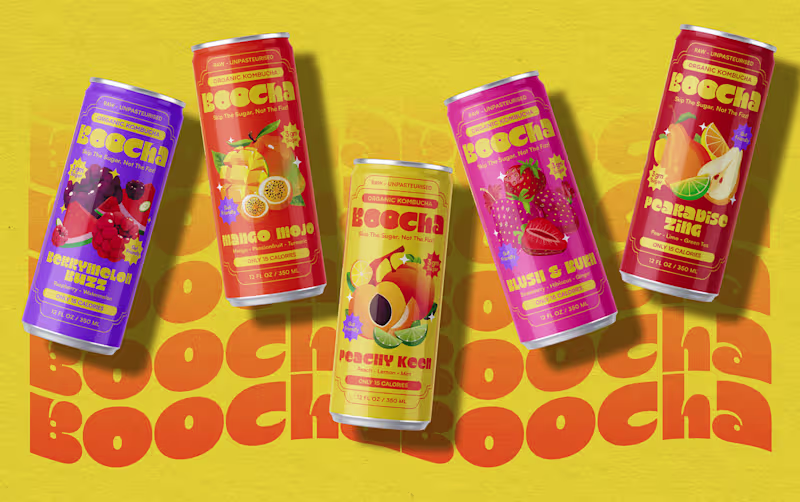 Cover image for BOOCHA Kombucha Branding & Packaging Identity