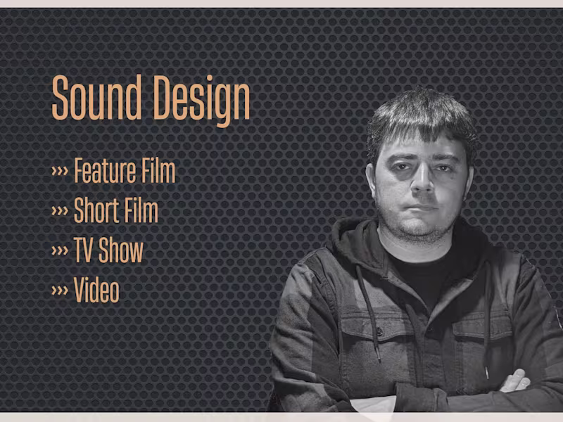 Cover image for Sound design, audio editing, foley and mixing for film