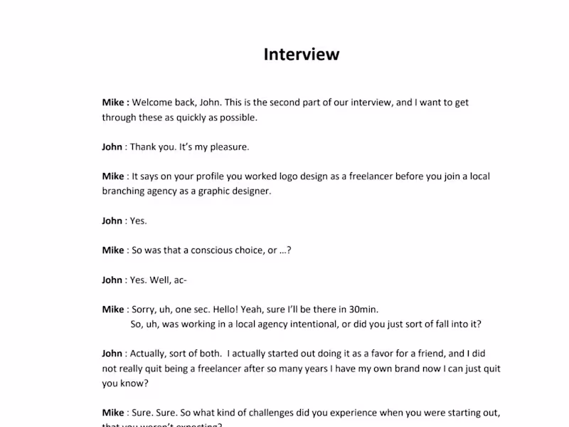 Cover image for Interview Transcription