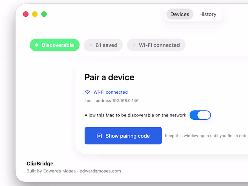 Cover image for Released a new update (version 1.1) to ClipBridge; this vers...