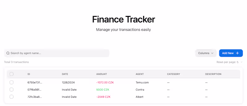 Cover image for Finance App to track expenses using AI