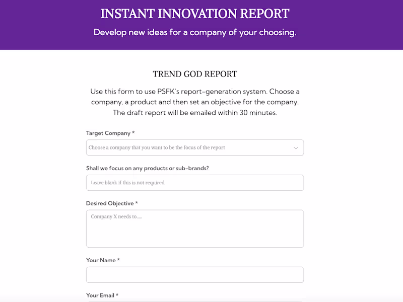 Cover image for Instant Innovation Report 