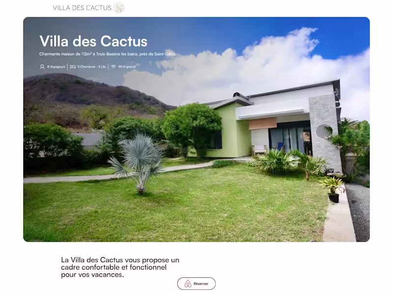 Cover image for Villa des Cactus – Location Saisonnière à La Réunion pour Rando…