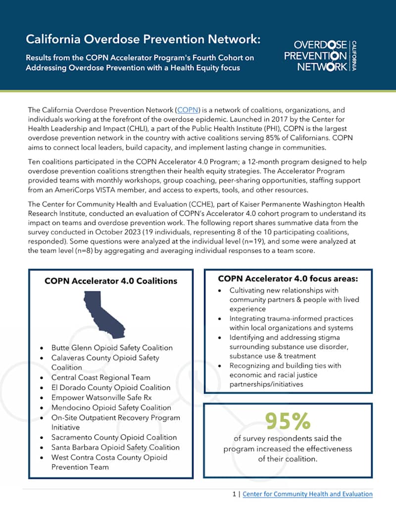Cover image for California Overdose Prevention Network (COPN) 