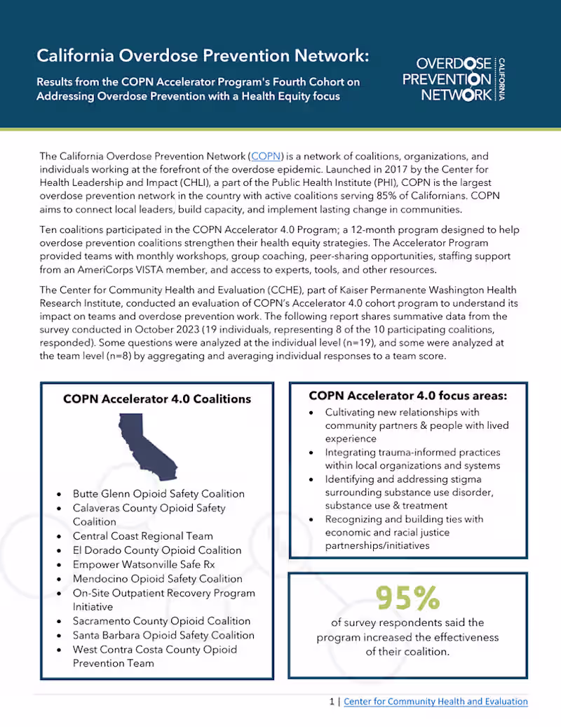 Cover image for California Overdose Prevention Network (COPN) 