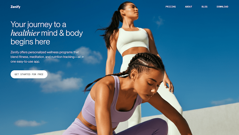 Cover image for Landing page design for Zenify