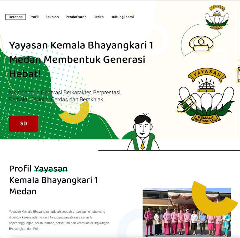 Cover image for Kemala Bhayangkari 1 Medan School Website 