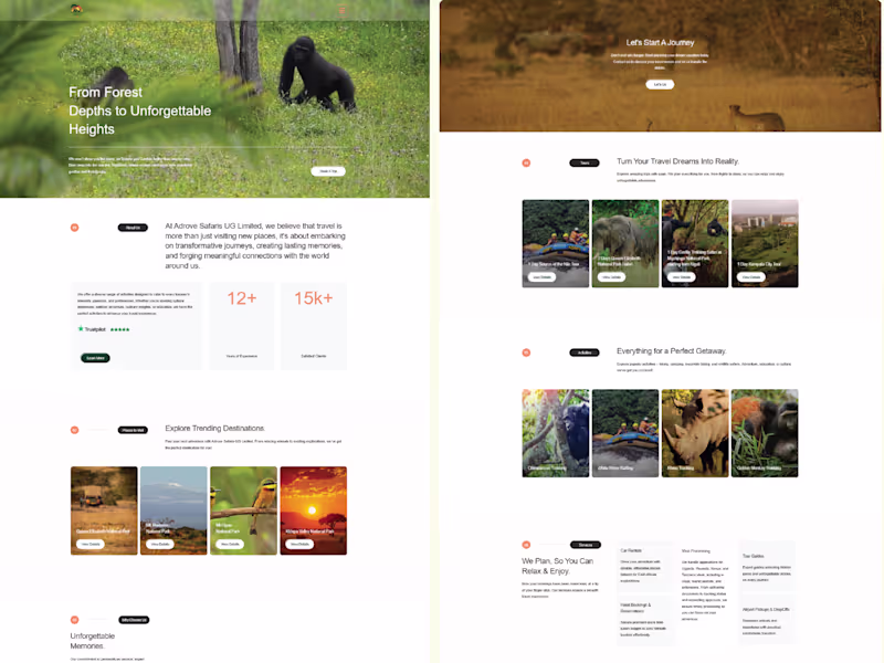 Cover image for Website Design + Development for Safaris Company