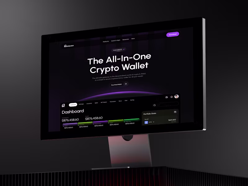 Cover image for Unicron – Crypto Fintech Website