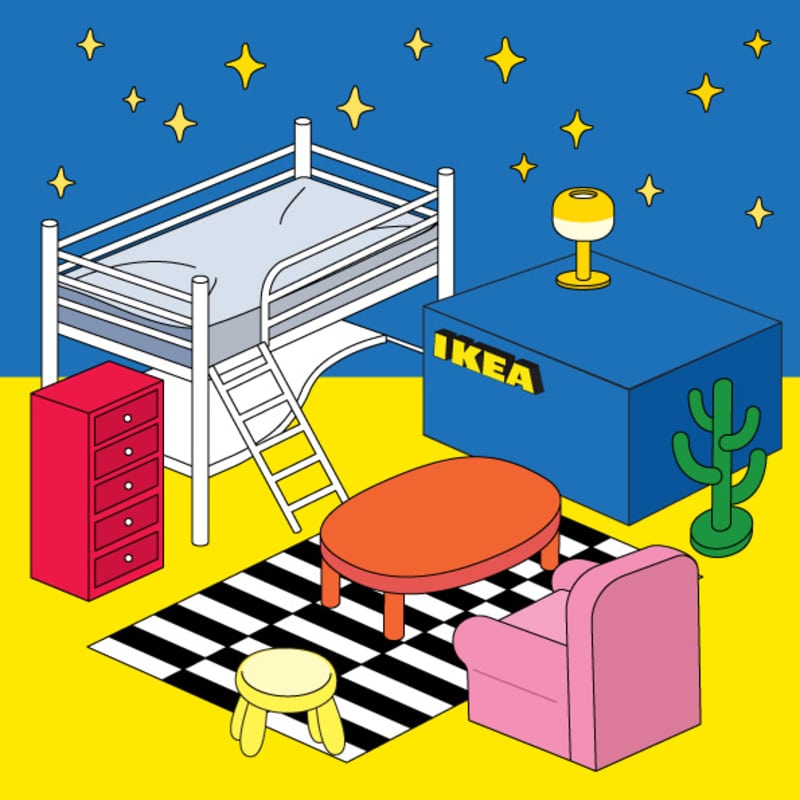 Cover image for Ikea tromso loft bed illustration & motiongraphics