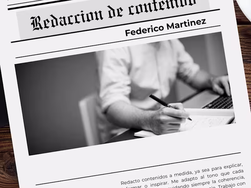 Cover image for Redactor de Contenido y Blogs en Español | 600 palabras