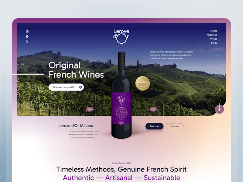 Cover image for Original French Winery Web Design Prototype