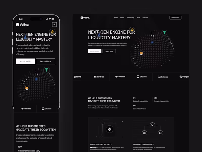 Cover image for Velinq Web3 Responsive Landing Page Design