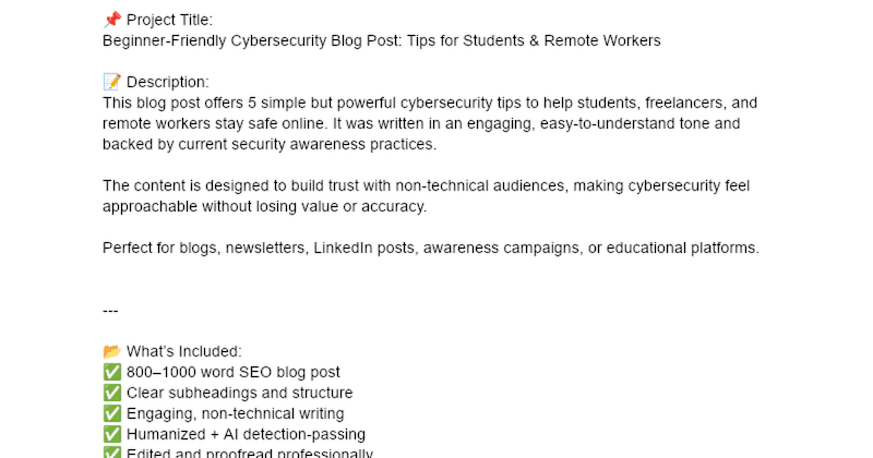 Cover image for Beginner-Friendly Cybersecurity Blog Post