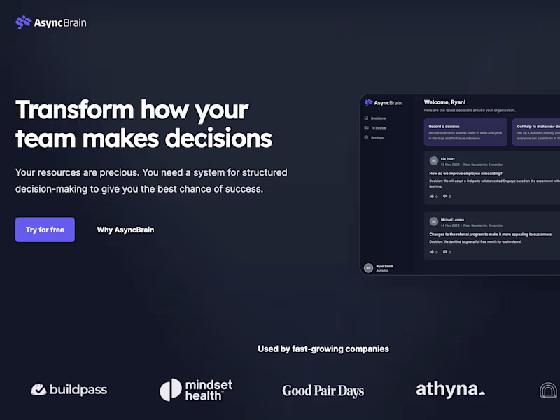 Cover image for AsyncBrain: Decision-Making Platform with AI