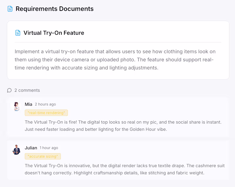 Cover image for Persona bots commending on a feature to validate