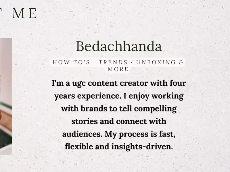 Cover image for I will create an authentic ugc video for your brand. 