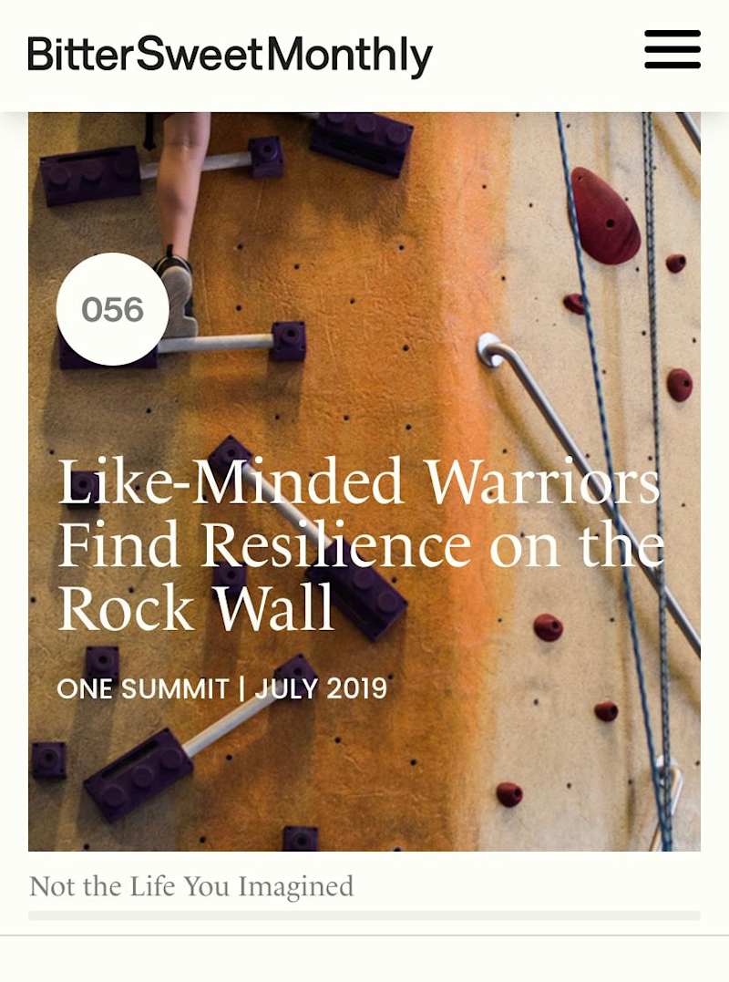 Cover image for Like Minded Warriors Find Resilience on the Rock Wall