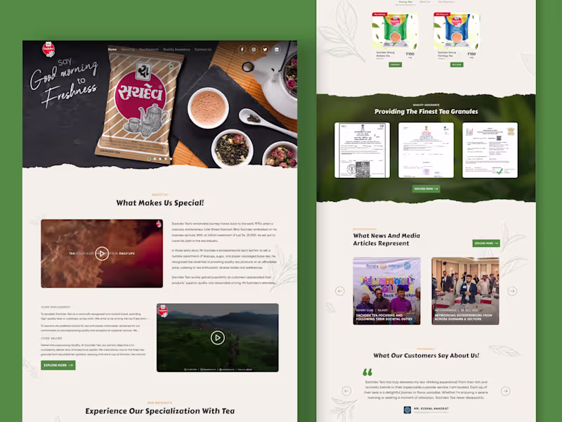 Cover image for Redesigning Sachdev Tea Manufacturing Company Website