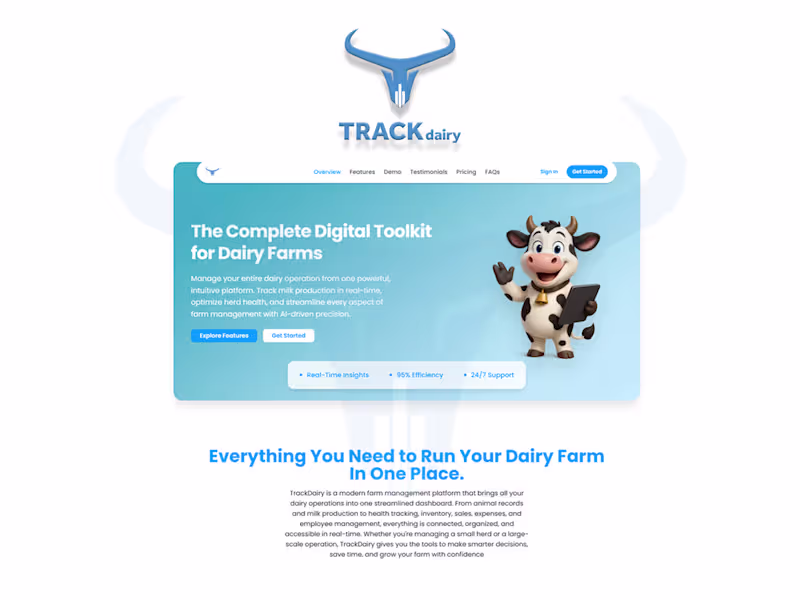 Cover image for TrackDairy – Dairy Farm Management SaaS Platform