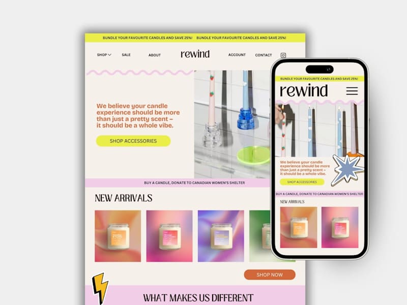 Cover image for Website Design for Rewind Candles