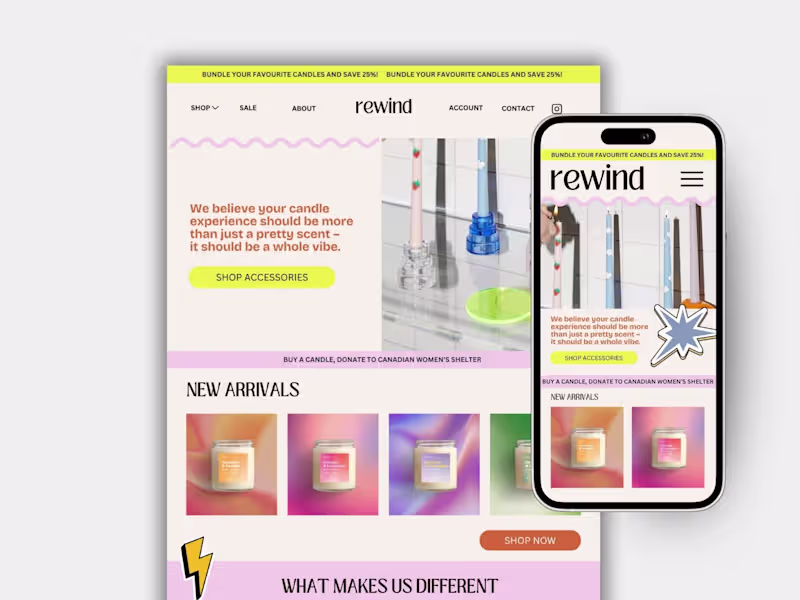 Cover image for Website Design for Rewind Candles