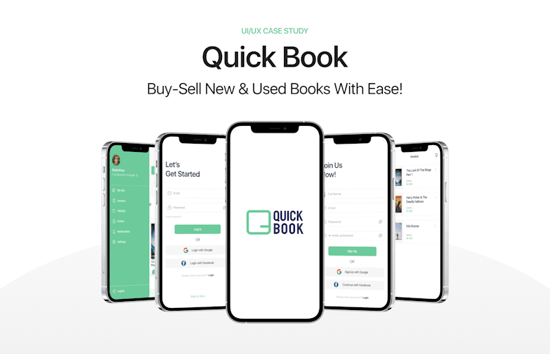 Cover image for Quick Book - Book Buying & Selling App UI/UX