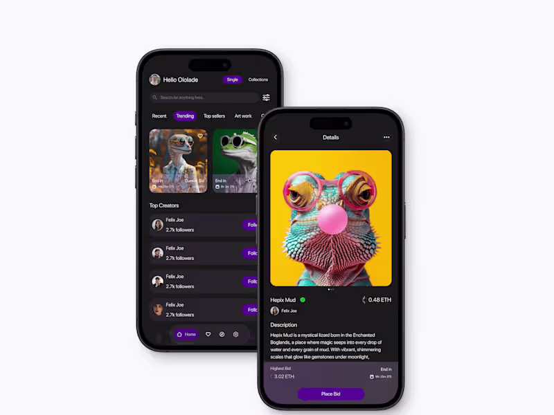 Cover image for Web 3 (NFTs mobile app design)