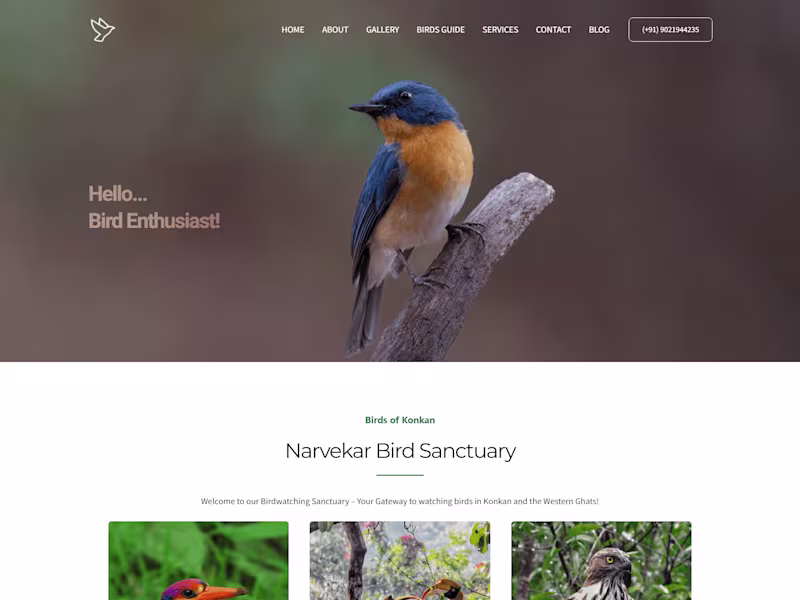 Cover image for Bird Sanctuary Website