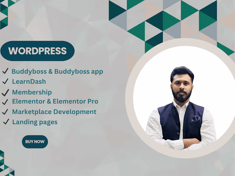 Cover image for WordPress|Elementor|Buddyboss|LearnDash|MemberPress|DIVI|Expert