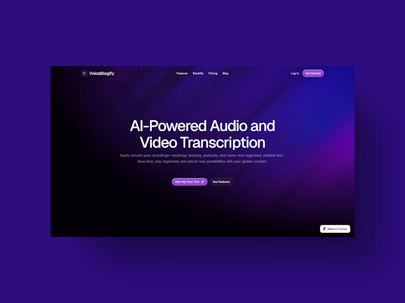 Cover image for VoiceBlogify – Web Design and Framer Development