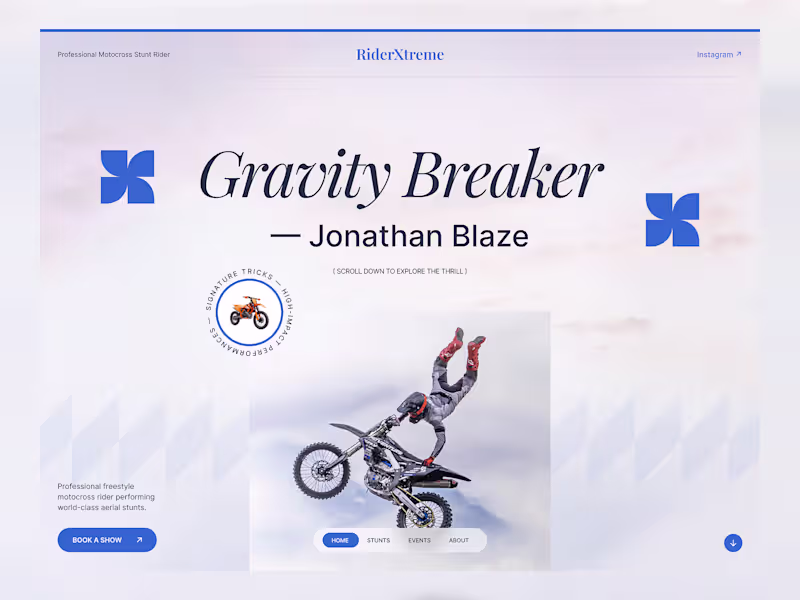 Cover image for This design showcases Jonathan Blaze — the Gravity Breaker, ...